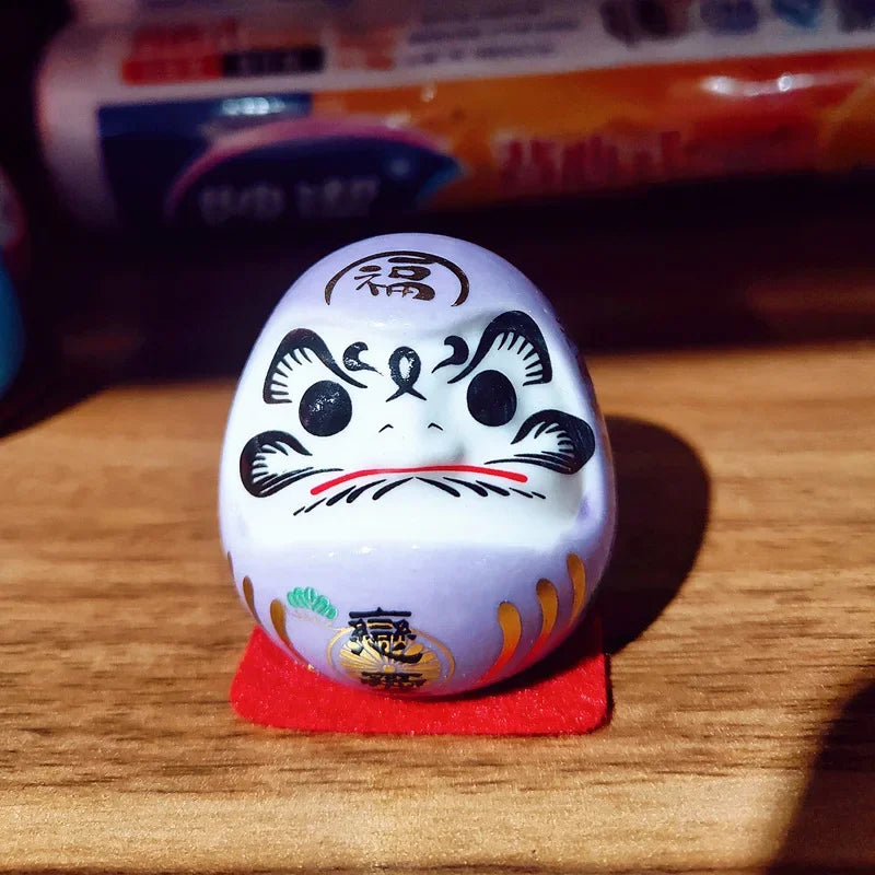 Japanese Ceramic Daruma Crafts Cartoon Lucky Cat Fortune Ornament Landscape Home Decor Accessories Gifts Living Room Decoration