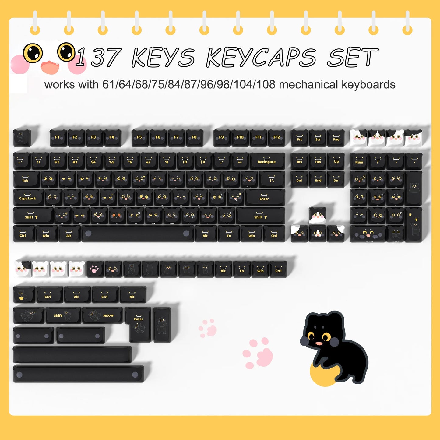 134 Keys MOA Profile Gradient Purple PBT Keycaps Customs Dye Sub Key caps for 61/87/104 Cherry MX Gaming Mechanical Keyboard