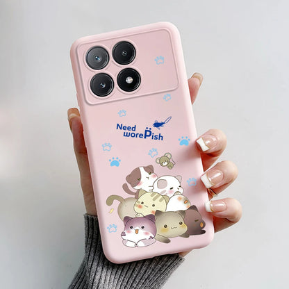 For Xiaomi Poco X6 Pro 5G Case Cute Cartoon Cat Frog Cover Soft TPU Phone Case For Xiaomi Poco X6 PocoX6 Pro X6Pro Fundas Bumper