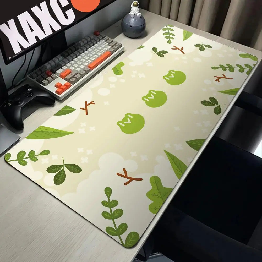 Cartoon Mousepad Green Mouse Pad Large Mouse Mat Natural Rubber PC Desk Mats Design Big Mousepads Cute deskpad For Gifts