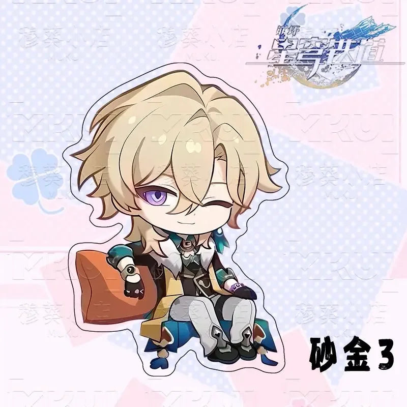 Honkai:Star Rail Boothill Jade Live Broadcast Guest Or Host Magnetic Sofa Sitting Character Acrylic Fridge Sticker Desk Ornament