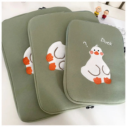 Cartoon Cute Bear Leather Laptop Bag Sleeve for Macbook Air 11 13 Inch Pro 14 15.6 M1 M2 Mac Book IPad Case Cover Accessories