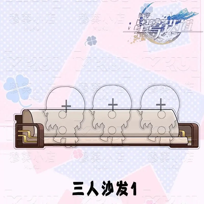 Honkai:Star Rail Boothill Jade Live Broadcast Guest Or Host Magnetic Sofa Sitting Character Acrylic Fridge Sticker Desk Ornament