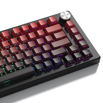 136 Key Side Print Gradient Red Cherry Profile PBT keycaps Double Shot Shine Through Backlit Key Caps For MX Mechanical Keyboard