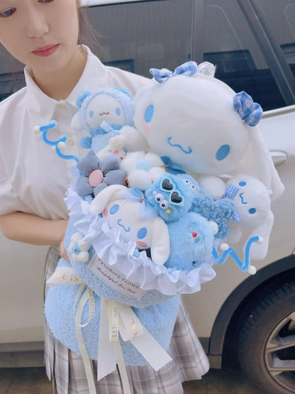 Sanrio Cinnamoroll Kuromi Doll Bouquet, Kawaii Plushies Valentine's Day Gift For Girlfriend's Birthday, Cute Plush Toy