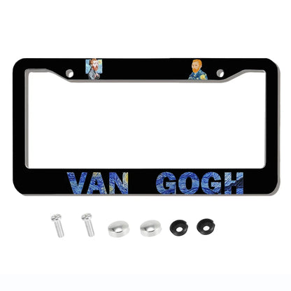 Beautiful oil painting with screws license plate holder car decoration aluminum alloy car parts American specifications A8/13