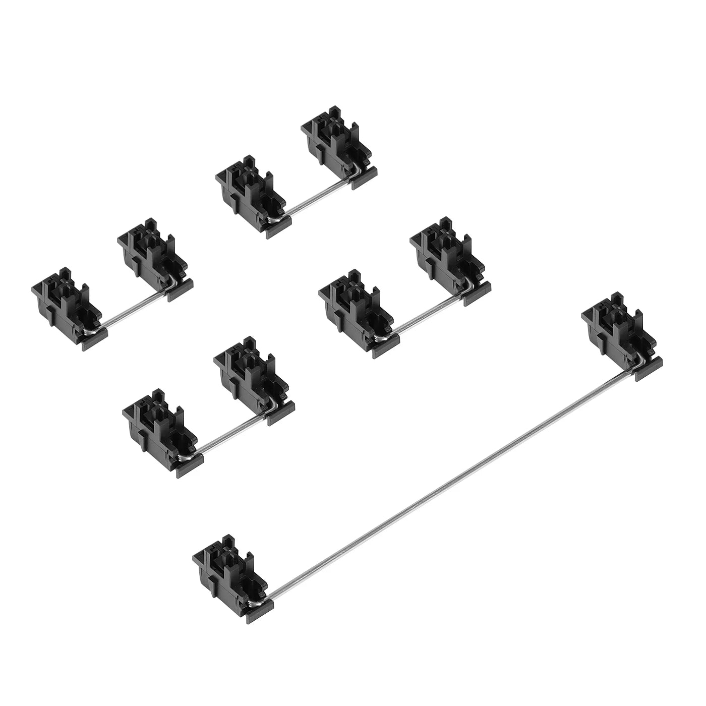 DUROCK Black Plate Mount Stabilizer 7u 6.25u 2u Stainless Steel Wire White Plate Mounted Stabs V2 for Cherry MX Keyboards Plates