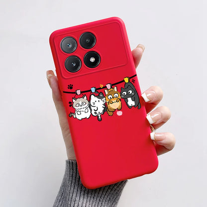 For Xiaomi Poco X6 Pro 5G Case Cute Cartoon Cat Frog Cover Soft TPU Phone Case For Xiaomi Poco X6 PocoX6 Pro X6Pro Fundas Bumper