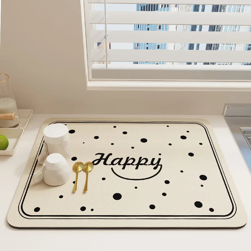 Kitchen	Water	Absorbent	Pad	Diatomite	Drying	Dishes	Drain	Mat	Sink	Countertop	Protector	Placemat	for	Bathroom	Mat