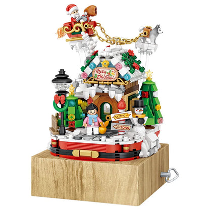 LOZ Blocks New Year Goods Building Bricks Christmas Tree Music Box Santa Claus Brinquedos Fun  Kids Toys Girls Present 1237