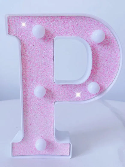 Luxury Alphabet Pink Letter LED Luminous Number Lamp  Battery Night Light for Home Birthday Wedding  Christmas Party Decoration