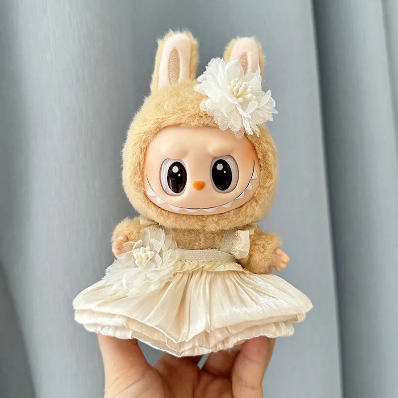 17cm Labubu I II Idol Dolls Clothes Cute Hoodie Mini Plush Doll Sitting Party Outfit Fashion Clothing Korea Kpop Exo DIY Gifts