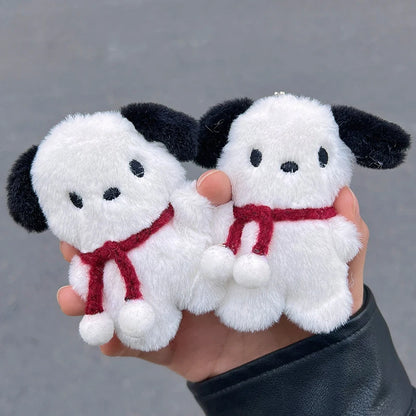 Cute Plush Dog Pandent Keyring For Girls Cartoon Dog Doll Keychain Women Gifts Creative Car Bag Decoration Decor