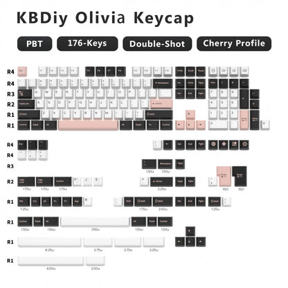 KBDiy GMK Keycap Double Shot GMK Olivia Shoko Jamon WOB Red Samurai Botanical PBT Keycaps Cherry Profile for Mechanical Keyboard