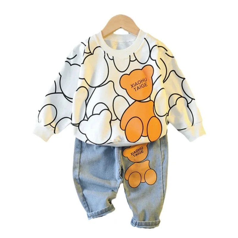 New Spring Autumn Baby Girl Clothes Children Boys Fashion Cartoon T-Shirt Pants 2Pcs/Sets Toddler Sports Costume Kids Tracksuits