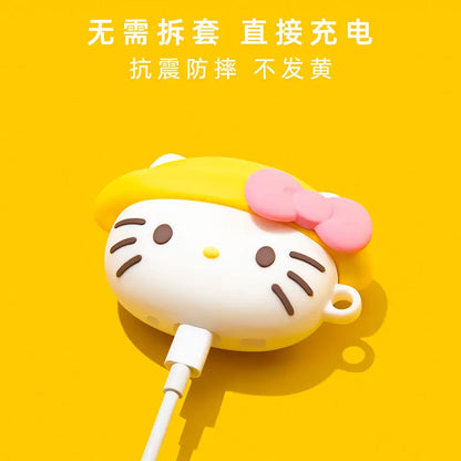 3D Music Case for Apple AirPods 1 2 3 Pro 2 Case Cute Cartoon Hello Kitty Anime Silicone Earphone Protective Cases Headphone Box