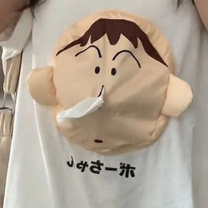 Crayon Shin Chan Boochan T-shirt Carry Paper with You Creative New Toys Cute Cartoo 3D  Paper Short Sleeve Fun Birthday Gift