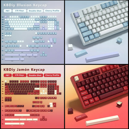 KBDiy GMK Keycap Double Shot GMK Olivia Shoko Jamon WOB Red Samurai Botanical PBT Keycaps Cherry Profile for Mechanical Keyboard