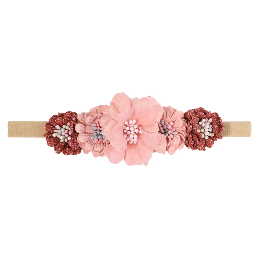 1Pcs Baby Girl Cute Flower Headband Elastic Hair Band Newborn Head Toddler Headband Headwear Kids Accessories Christmas Gifts