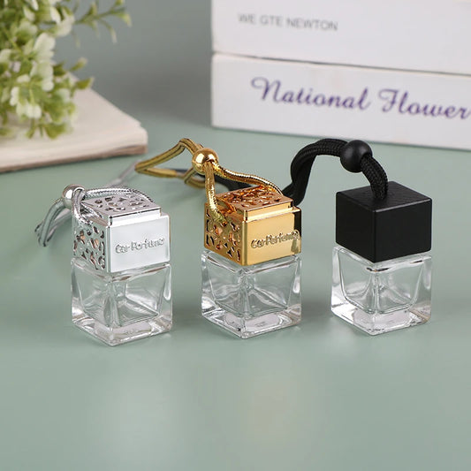 1PC Perfume Hanging Refillable Bottles，Essential Oil Glass Bottle Decoration Car Pendant Fragrance Air Freshener Ornament