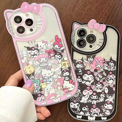 INS Hello Kitty Kuromi Mobile Phone Case Cute Cartoon Pink IPhone 7 8 Plus 15 14 12 13 11 Pro Max Anime Cases Christmas Gift Y2k