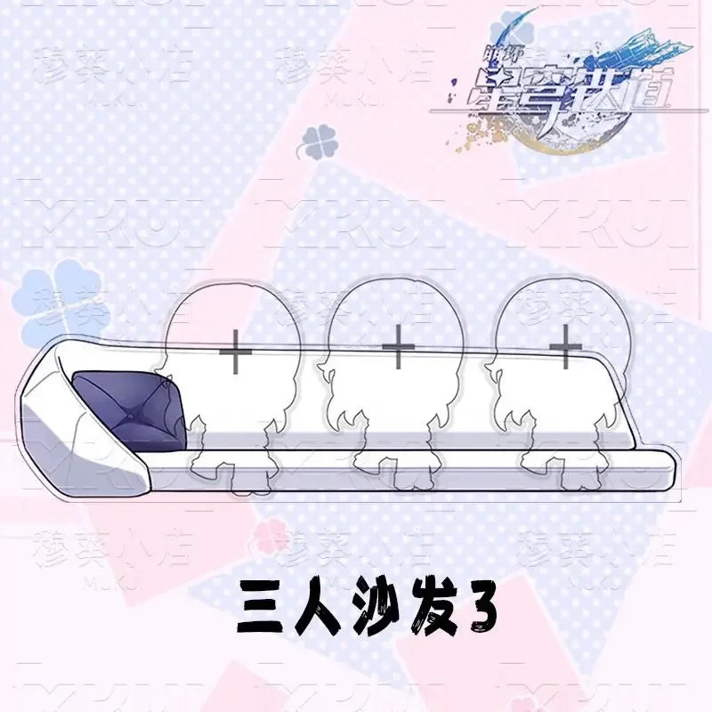 Honkai:Star Rail Boothill Jade Live Broadcast Guest Or Host Magnetic Sofa Sitting Character Acrylic Fridge Sticker Desk Ornament