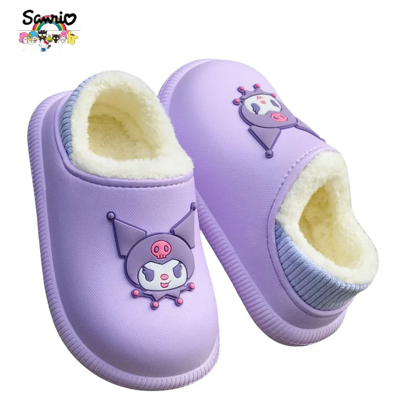 kuromi cartoon slippers cute Cinnamoroll My melody girls home waterproof soft comfortable autumn and winter warm cotton shoes