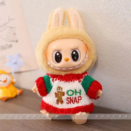 17cm Labubu I II Idol Dolls Clothes Sweater Hat Outfit Christmas New Year Gifts Korea Kpop Exo Clothing Plush Doll'S Clothes