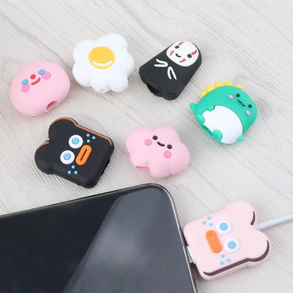 Anime Cable Protector For iPhone Cartoon Charger Protector Cable Winder Cute Organizer Data Line Protective Cover