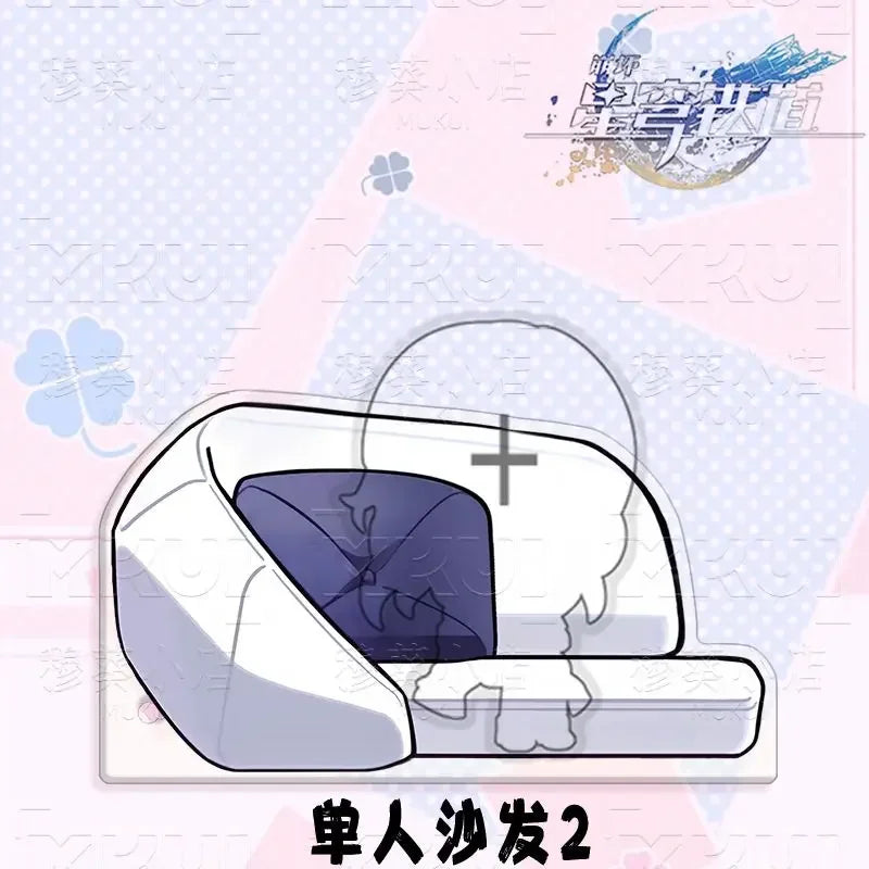 Honkai:Star Rail Boothill Jade Live Broadcast Guest Or Host Magnetic Sofa Sitting Character Acrylic Fridge Sticker Desk Ornament