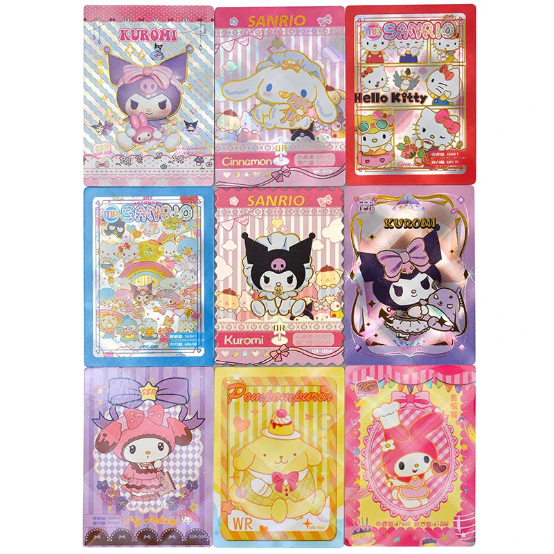 Anime Sanrio Kuromi Hello Kitty My Melody Shining Collectible Card Game Trading Card Toys For Girl's Birthday Gift