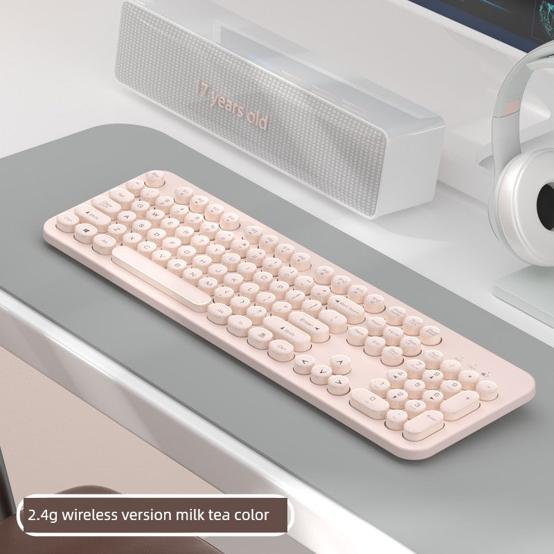 Retro Punk Game Office Cute Wireless Keyboard