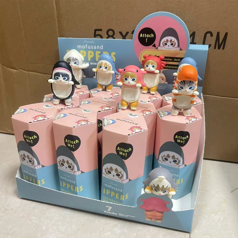 Kawaii Sonny Angel Mofusand Hippers Series Blind Box Action Figure Cute Doll Mystery Box Mobile Phone Car Decor Accessories Toys