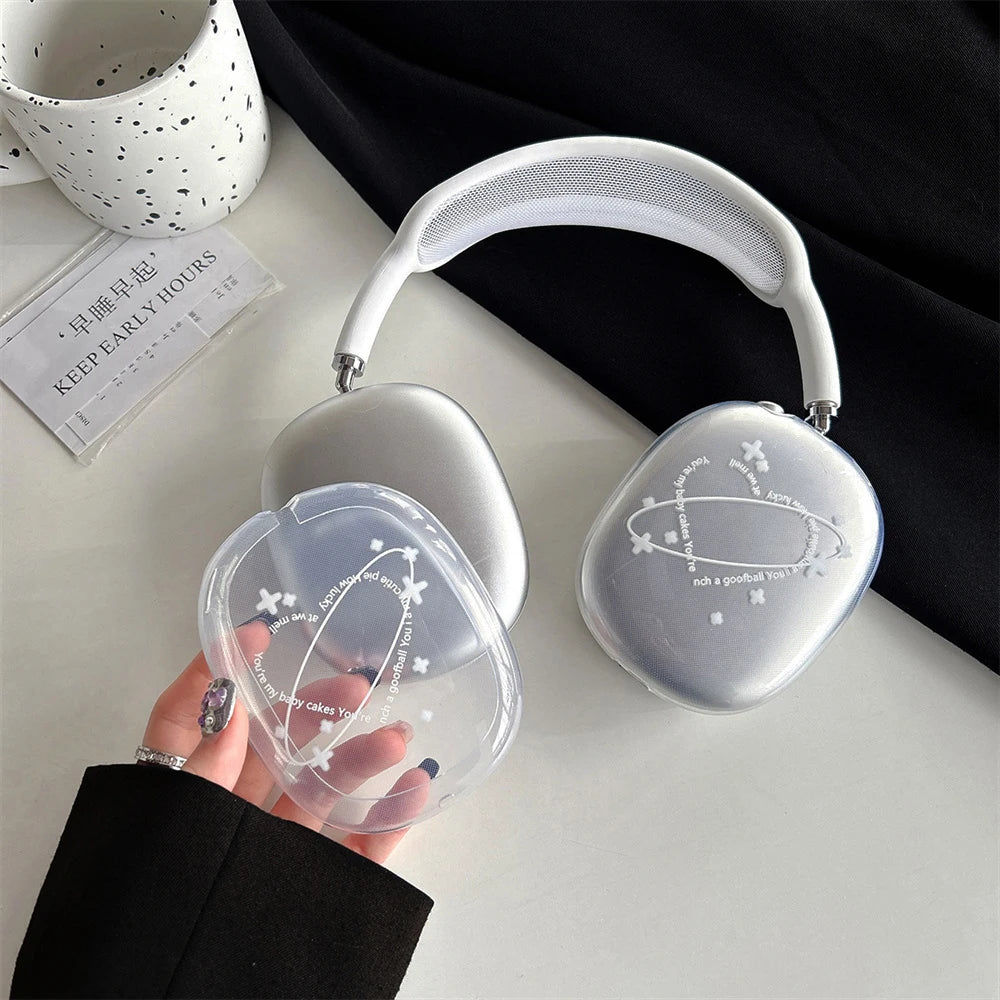 MINISO For Apple Airpods Max Cases Clear Headphone Silicone Protective Cover Left and Right Anti Drop Earphone Case