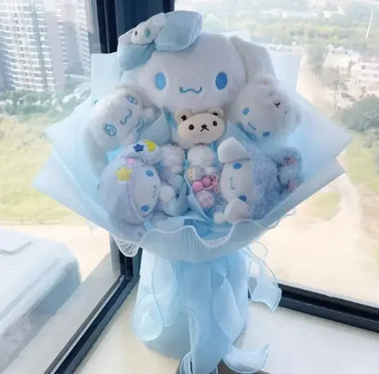 Christmas Gifts Sanrio Plush Cartoon  Bouquet My Melody Kuromi Cinnamoroll Kt Cat Plush Doll Toy Valentine Graduation Gifts