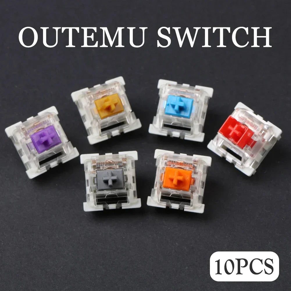 10Pcs Outemu Switch for Keyboard 3Pin Linear Tactile Clicky Silent Switches for Mechanical Keyboards Multi Colors Gaming Switch