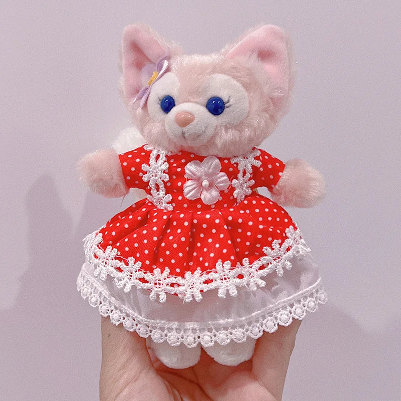 Disney LinaBell Keychain Doll Skirt Plush Toy Bookbag Backpack Cute Pendant Christmas Halloween Gift Pink Plush Fox