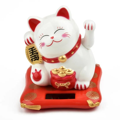 2.5 Japanese Solar Wave Hand Lucky Cat Or Office Home Decorative Car Decorations New Year Figurines Miniatures Hanging Home Deco