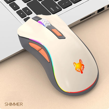 XYH52 2.4G Wireless Mechanical Mouse RGB Gaming Mouse Ergonomic 10 Million Keystroke 3200DPI Mouse 11 RGB Lighting Modes Mice