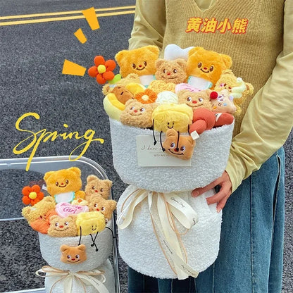 Creative New Product Butter Bear Doll Bouquet Valentine'S Day Christmas Eve Gift For Girlfriend Birthday Finished Product