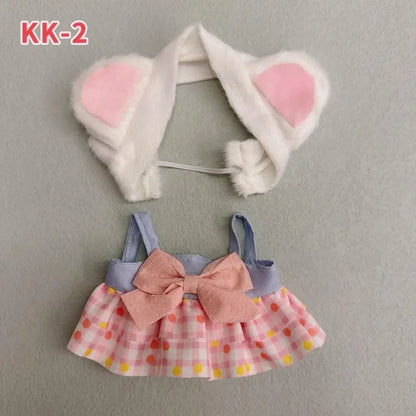 20cm doll replacememt clothes for 17cm Labubu outfit cotton doll cute and sweet Lolita dress  small skirt