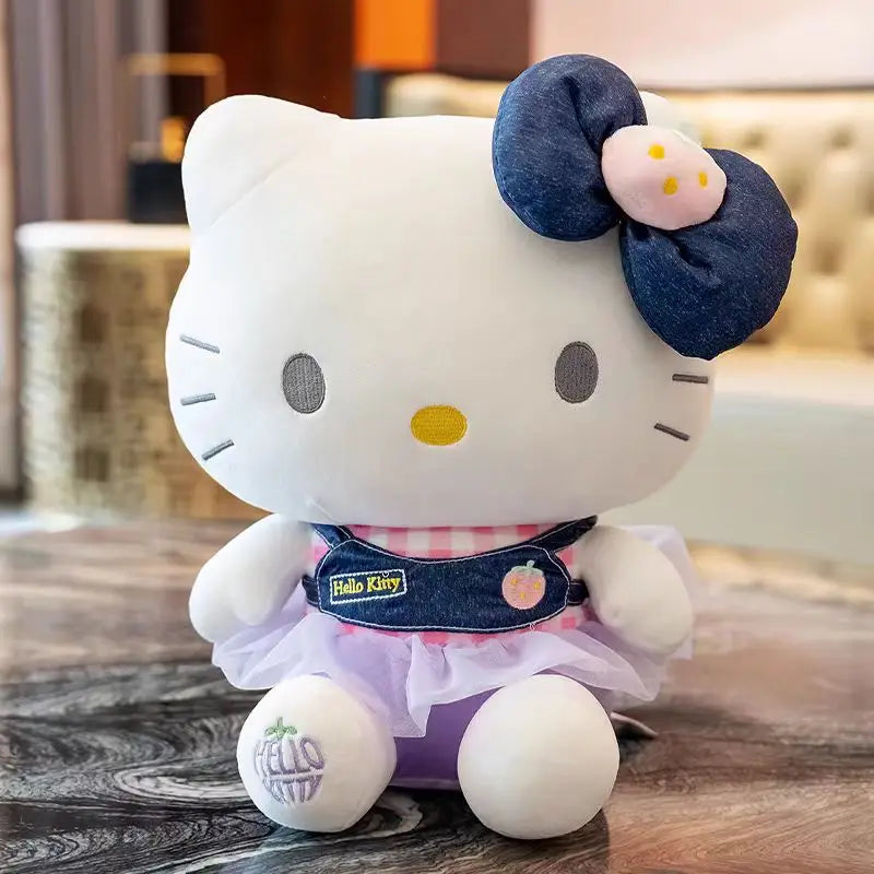 100% Genuine Sanrio Hello Kitty Kuromi Melody Cartoon Plush Stuffed Toys Soft Pillow Plushies Cute Doll Birthday Gifts For Girl