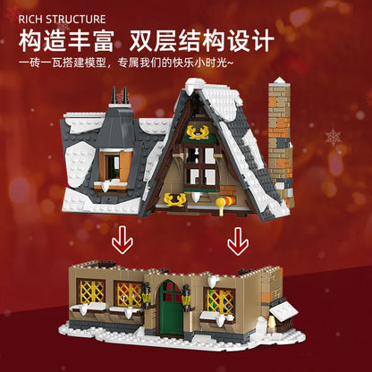 NEW Creative Christmas ART House Model Santa Claus Village Decoration Building Blocks Bricks Kids Assembly Toys Christmas Gifts