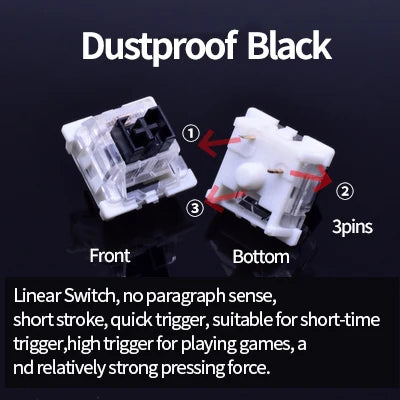 Outemu Switch for Keyboard 3Pin Dustproof Linear Tactile Clicky Silent Switches for MX Mechanical Keyboards Gaming Switch DIY