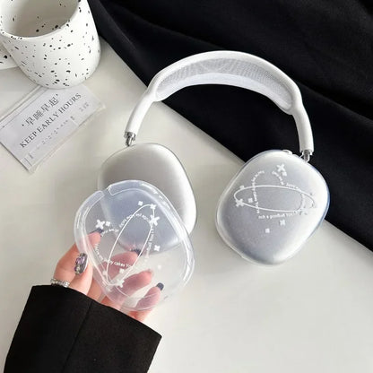 Simple Transparent Portable Planet of Love Bluetooth Headphone Case for Apple Airpods Max Antiwear Headphone Protection Cover