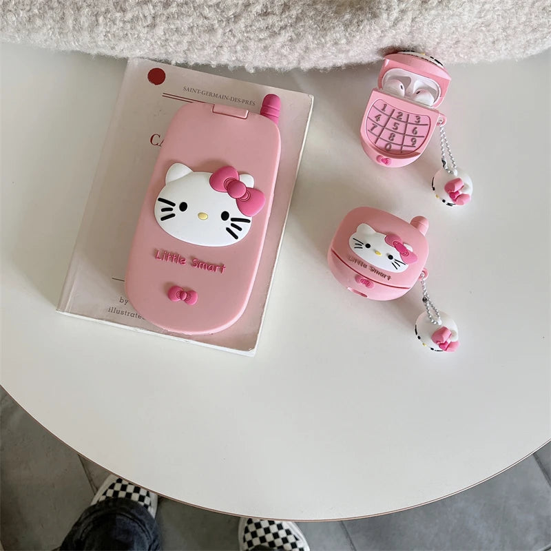 2024 New 3D Hello Kitty For Apple AirPods 4 Earphone Cover 4rd Generation Silicone Wireless Bluetooth Headphone Protective Case