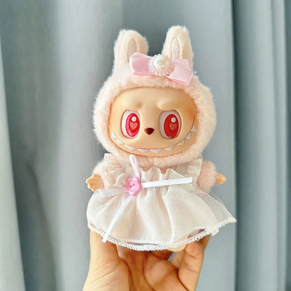 Plush Doll'S Clothes Outfit Accessories For Korea Kpop Exo Labubu v1 v2 Idol Dolls siting party Candy plaid skirt Clothing Gift