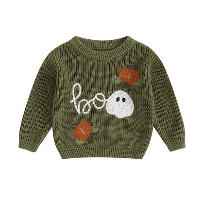 MISOWMNJOY Winter Baby Knitted Clothes for Boys Girls Halloween Sweaters Pumpkin Long Sleeve Crochet Children Pullover Jumper