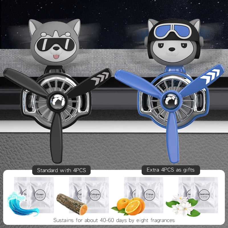 Head shaking rotating plane cool bear pilot car air fresheners accessories decoration funny aroma diffuser perfume fragrance men