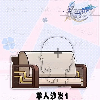 Honkai:Star Rail Boothill Jade Live Broadcast Guest Or Host Magnetic Sofa Sitting Character Acrylic Fridge Sticker Desk Ornament